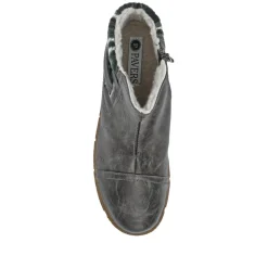 Knitted Cuff Ankle Boots - Grey