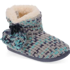 Knitted Faux-Fur-Lined Booties - Grey Multi