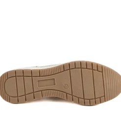 Knitted Slip On Wedge Trainers - Gold