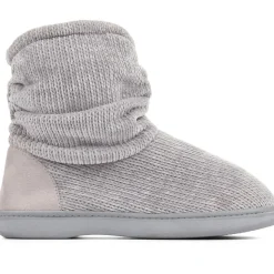 Knitted Slipper Boots - Grey