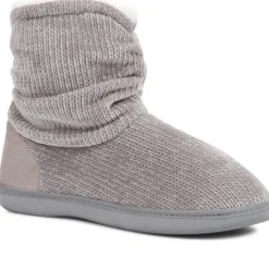 Knitted Slipper Boots - Grey