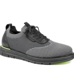 Knitted-Upper Lace-Up Shoes - Black