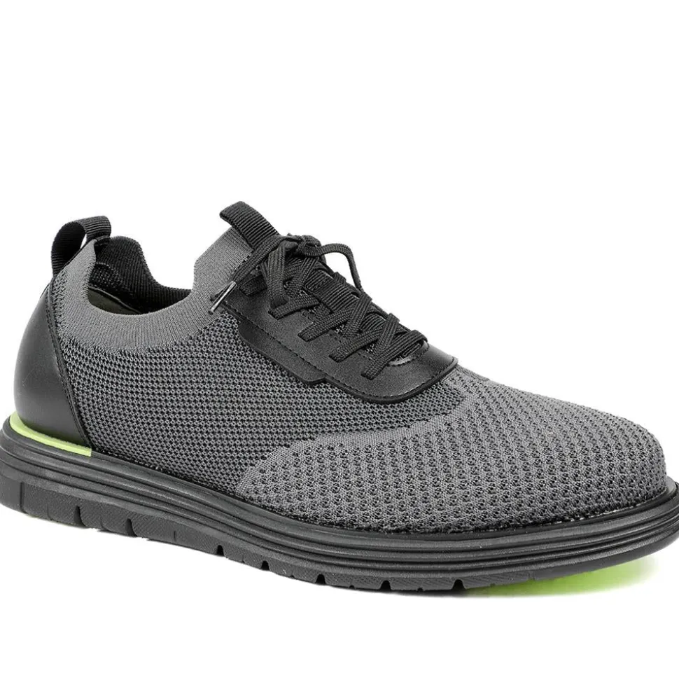 Knitted-Upper Lace-Up Shoes - Black