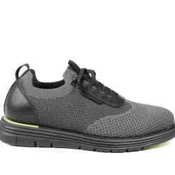 Knitted-Upper Lace-Up Shoes - Black