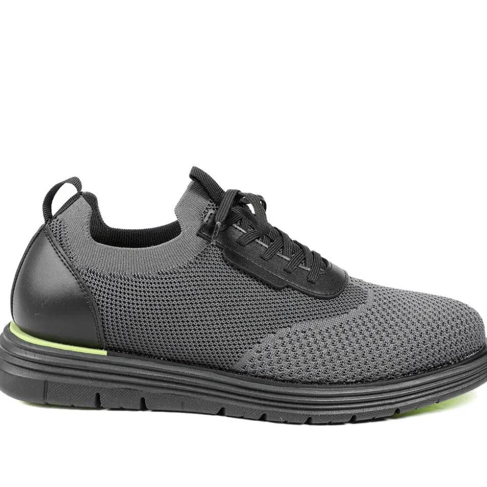 Knitted-Upper Lace-Up Shoes - Black