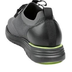 Knitted-Upper Lace-Up Shoes - Black