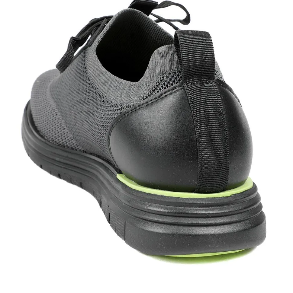 Knitted-Upper Lace-Up Shoes - Black