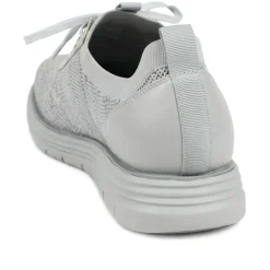 Knitted-Upper Lace-Up Shoes - Grey