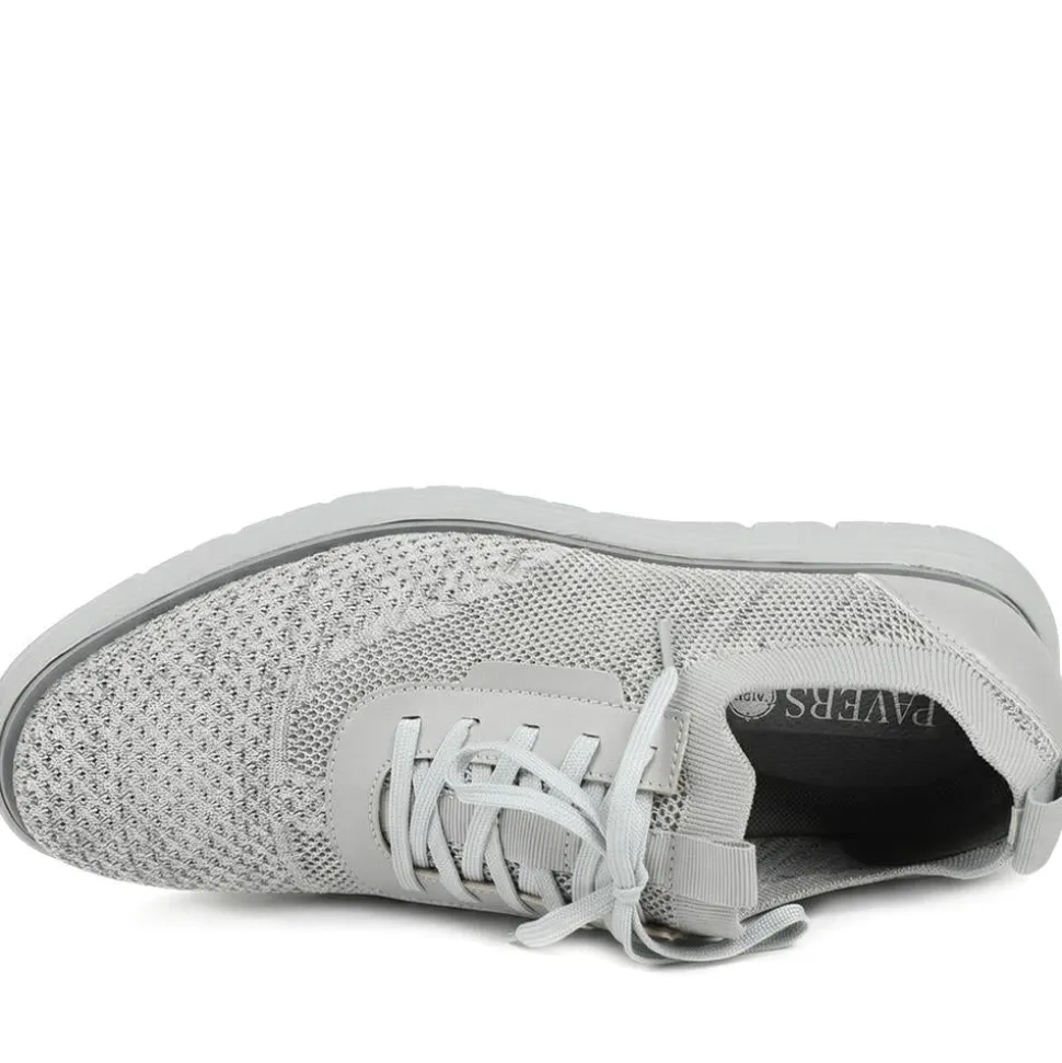 Knitted-Upper Lace-Up Shoes - Grey