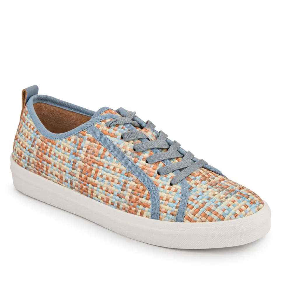 Knitted-Upper Lace-Up Trainers - Orange Multi