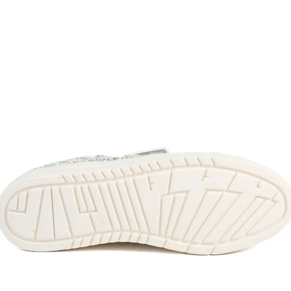 Knitted Zip & Lace Fasten Trainers - Beige Multi