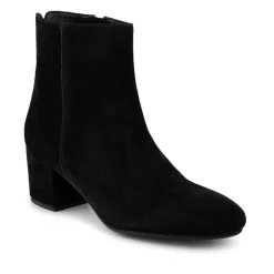 Kylee Smart Leather Zip Up Ankle Boots - Black Suede