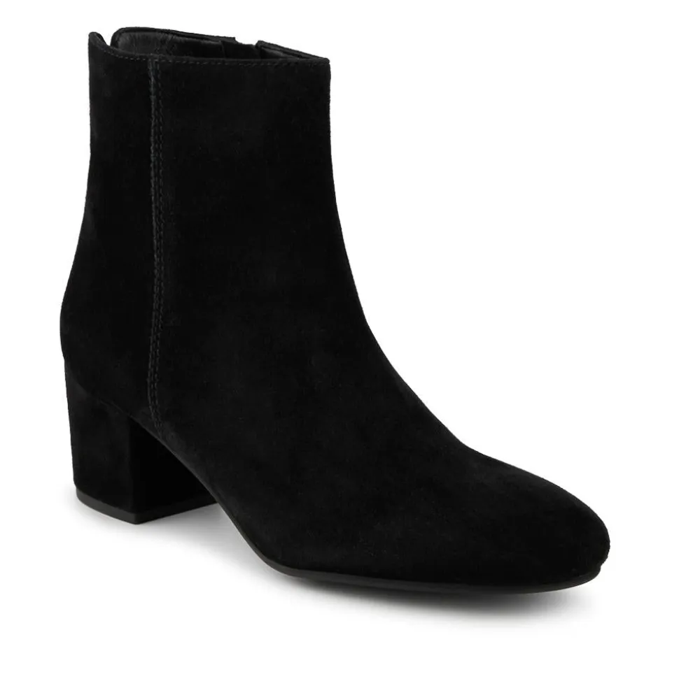 Kylee Smart Leather Zip Up Ankle Boots - Black Suede
