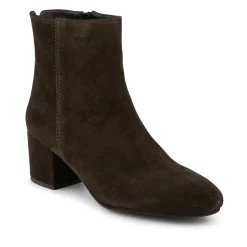 Kylee Smart Leather Zip Up Ankle Boots - Chocolate Suede