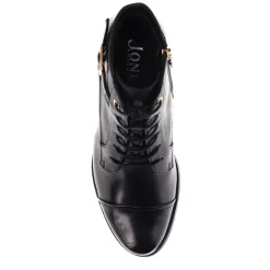 Kyndall Heeled Leather Boots - Black