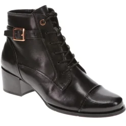 Kyndall Heeled Leather Boots - Black