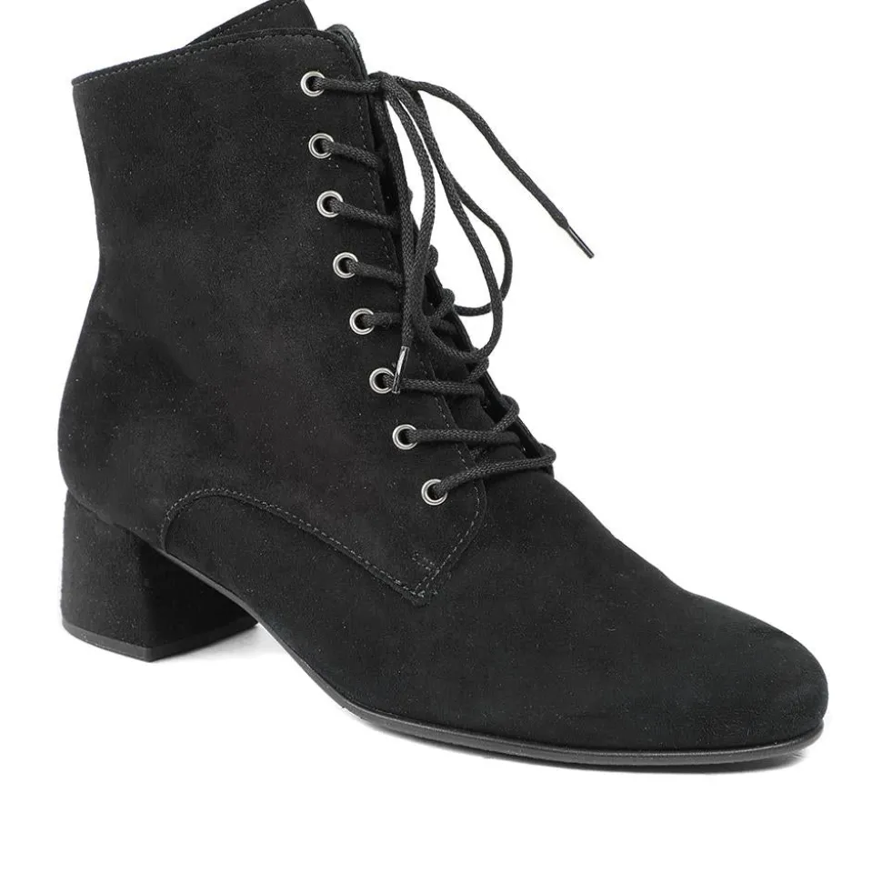 Lace-Up Ankle Boots - Black