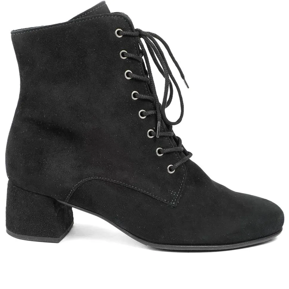 Lace-Up Ankle Boots - Black