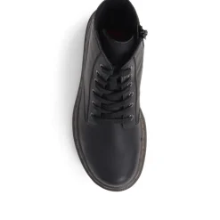 Lace-Up Ankle Boots - Black