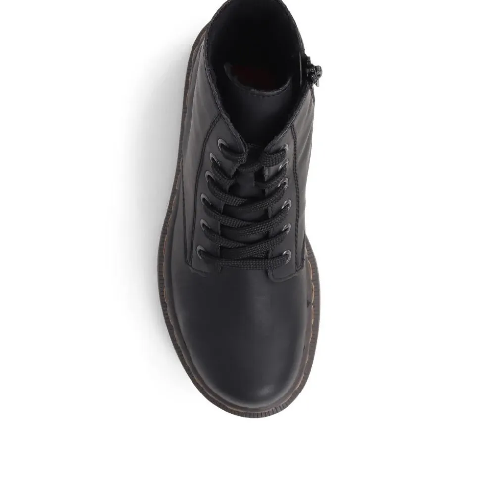 Lace-Up Ankle Boots - Black