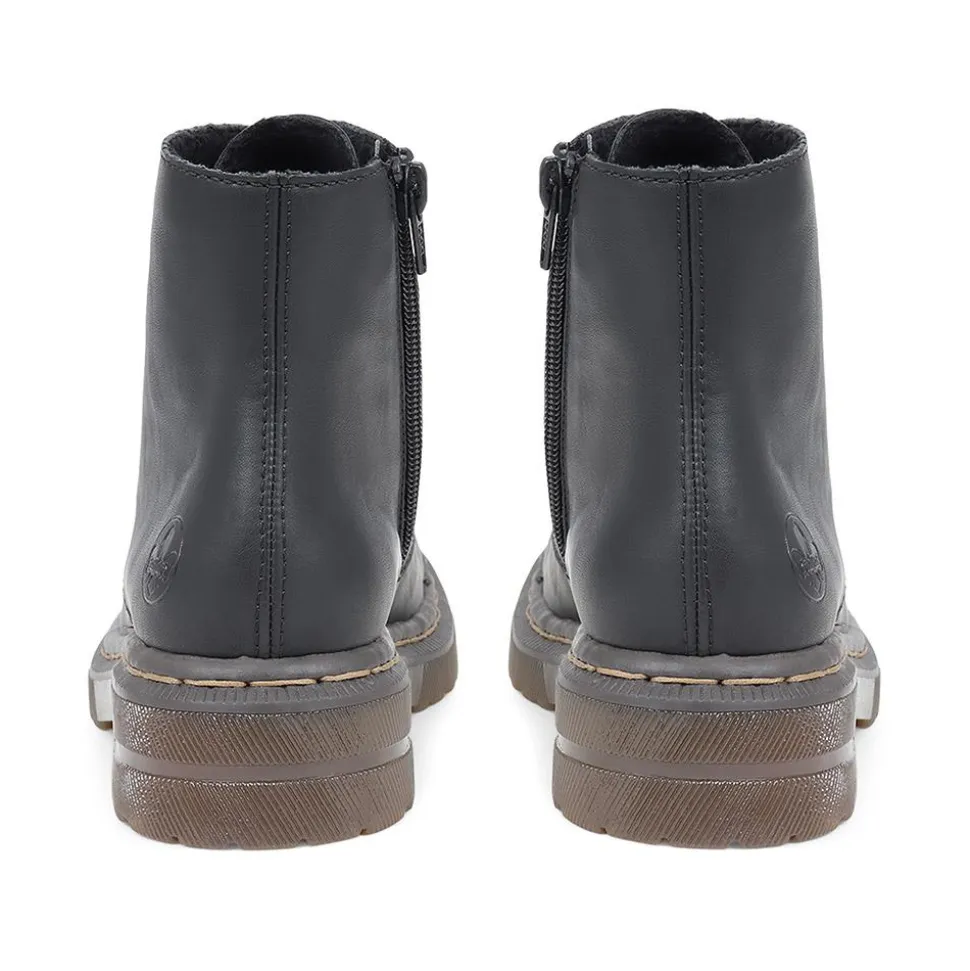 Lace-Up Ankle Boots - Black