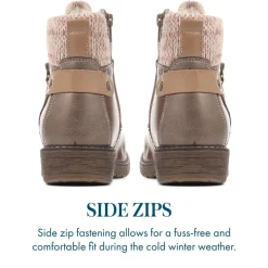 Lace-Up Ankle Boots - Brown