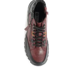 Lace-Up Ankle Boots - Burgundy