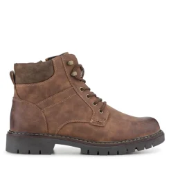 Lace-Up Ankle Boots - Cognac