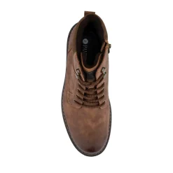 Lace-Up Ankle Boots - Cognac