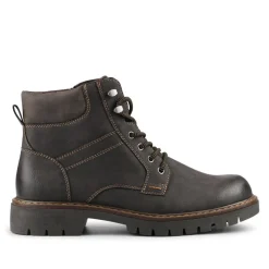 Lace-Up Ankle Boots - Dark Brown