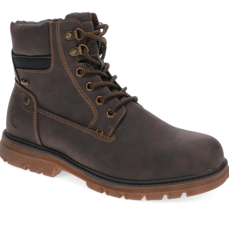 Lace-Up Ankle Boots - Dark Brown