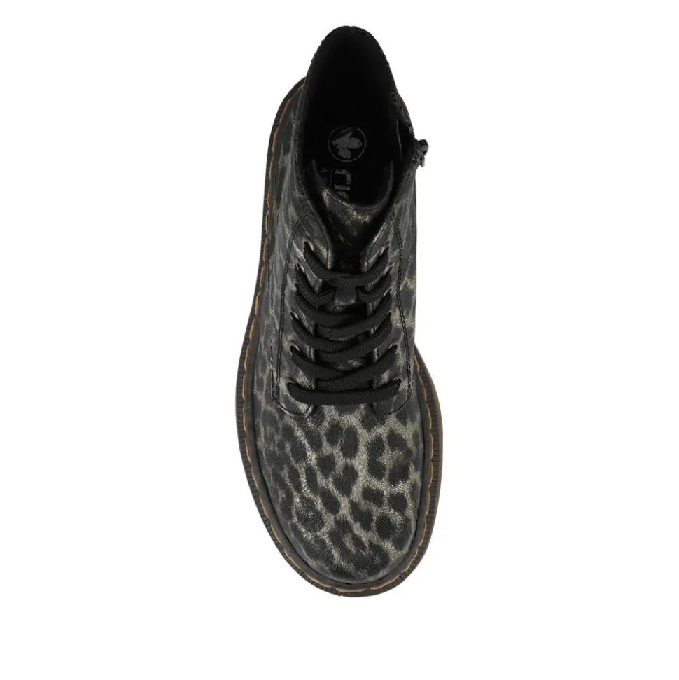 Lace-Up Ankle Boots - Leopard