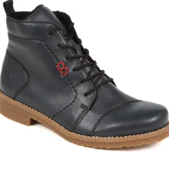 Lace-Up Ankle Boots - Navy