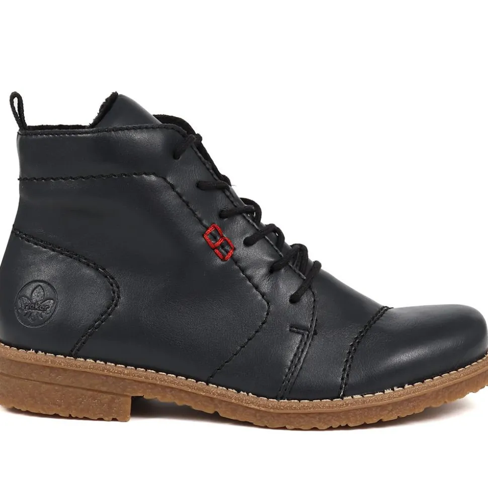 Lace-Up Ankle Boots - Navy