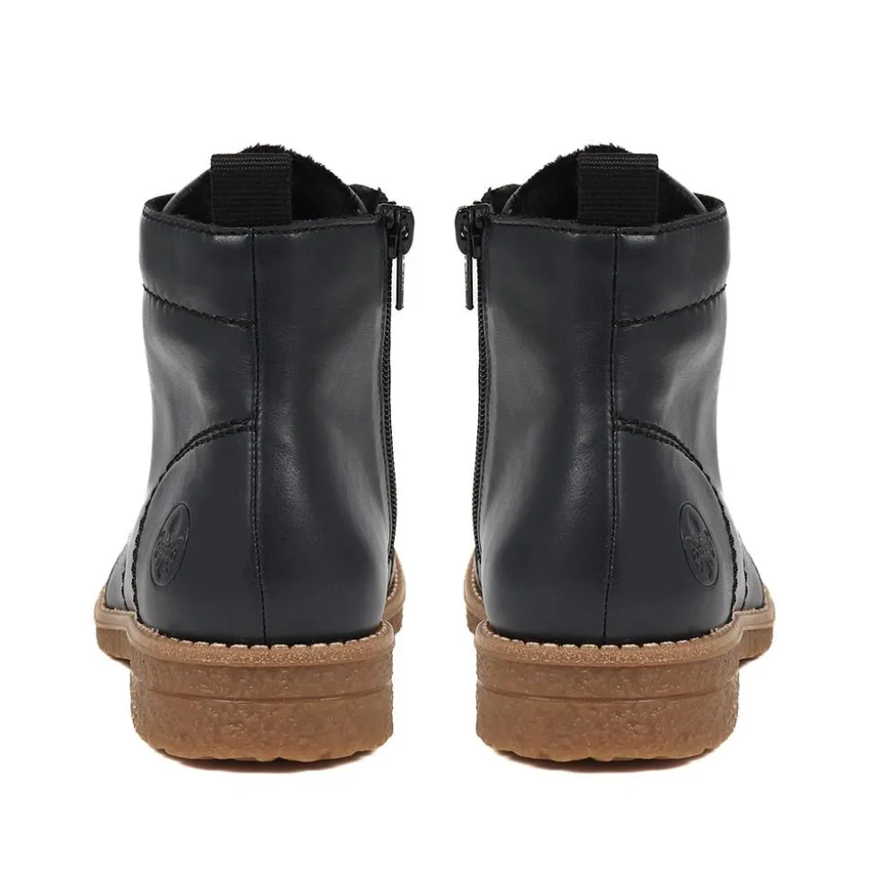 Lace-Up Ankle Boots - Navy