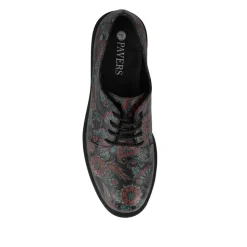 Lace-Up Block Heel Shoes - Black Paisley