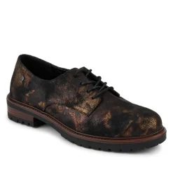 Lace-Up Block Heel Shoes - Bronze Multi