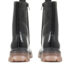 Lace-Up Calf Boots - Black Patent