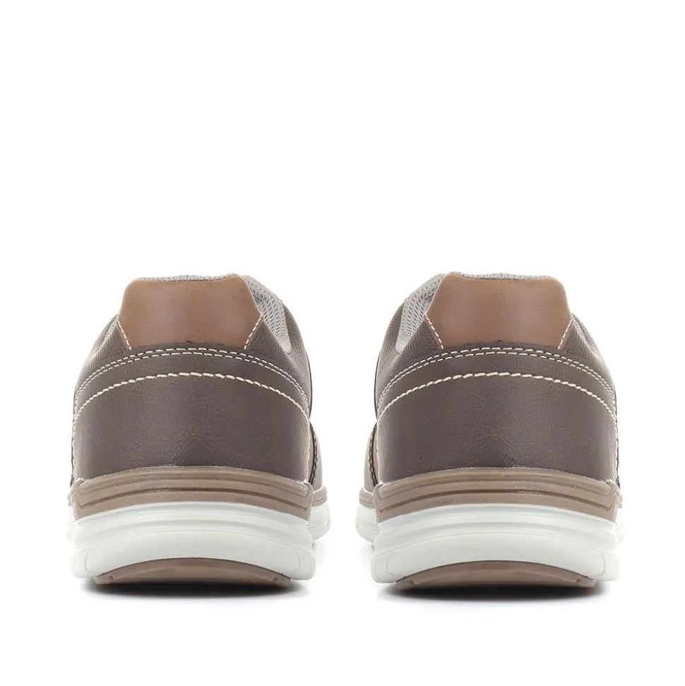 Lace Up Casual Trainers - Brown