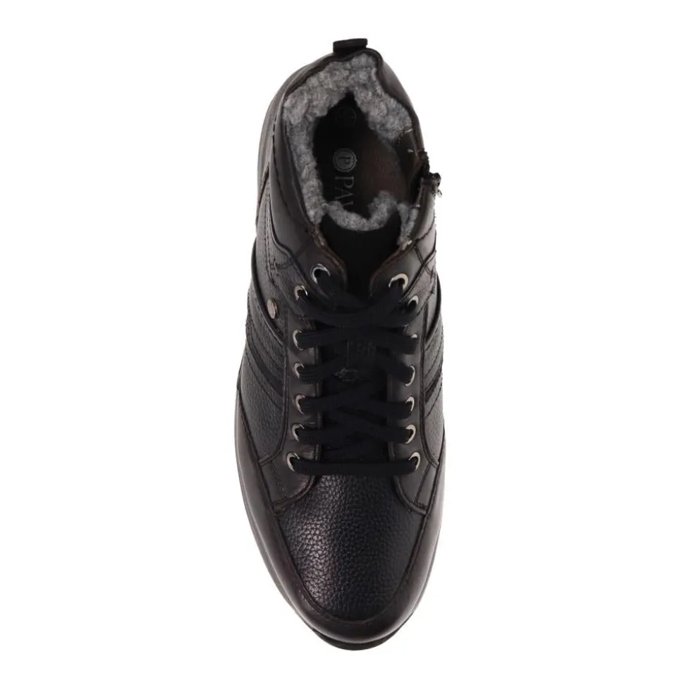 Lace-Up Leather Ankle Boots - Black