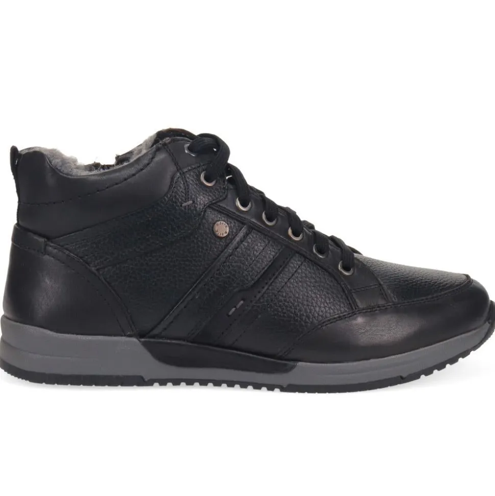 Lace-Up Leather Ankle Boots - Black