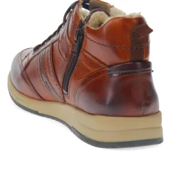 Lace-Up Leather Ankle Boots - Cognac