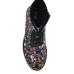 Lace-Up Leather Ankle Boots - Multi
