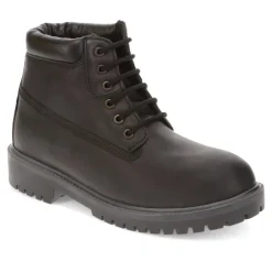 Lace-Up Leather Boots - Black