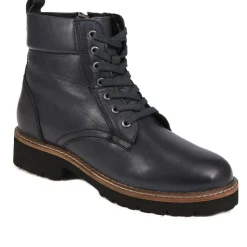Lace-Up Leather Boots - Blue