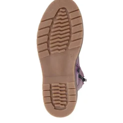 Lace-Up Leather Boots - Purple