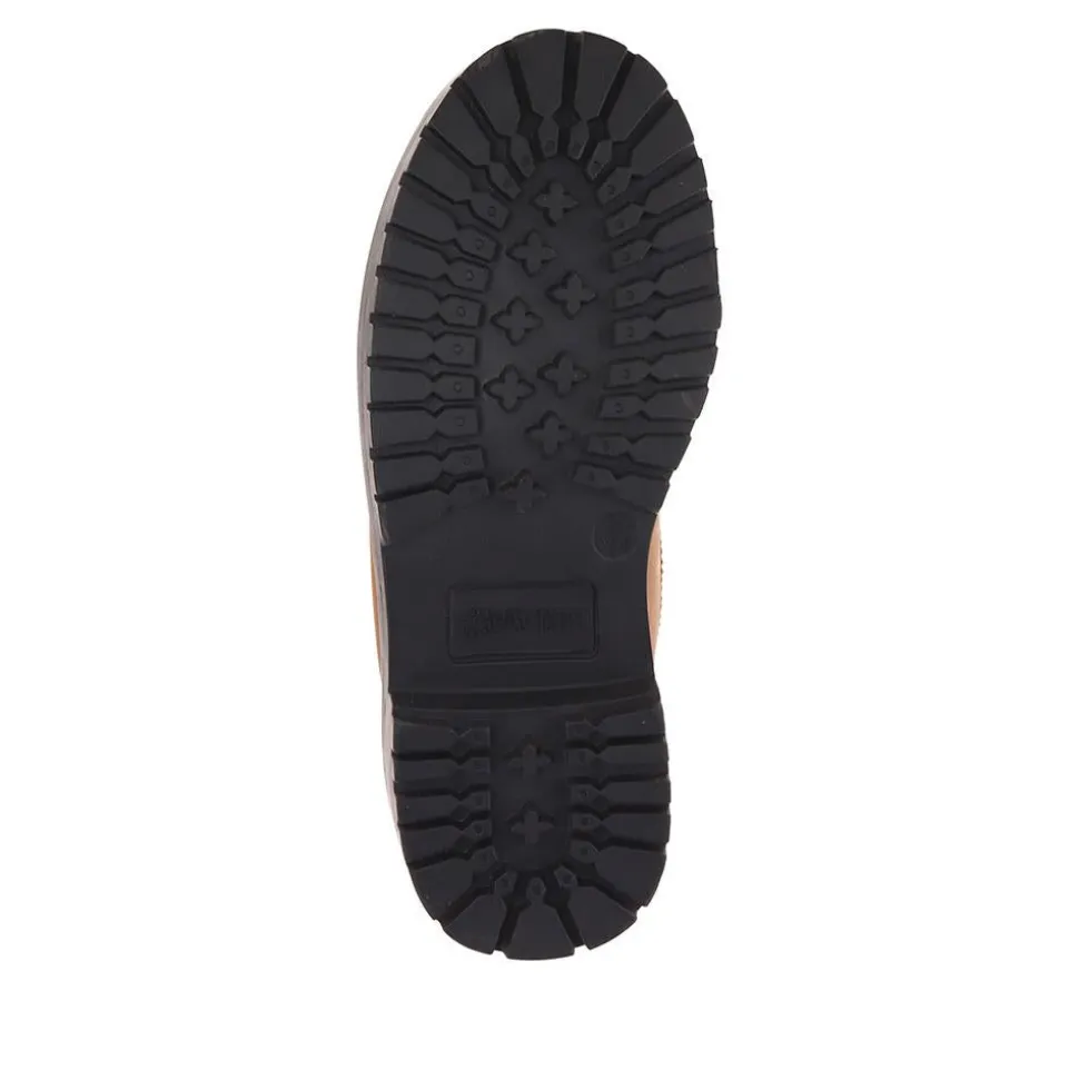 Lace-Up Leather Boots - Rust