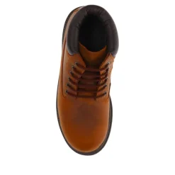 Lace-Up Leather Boots - Rust