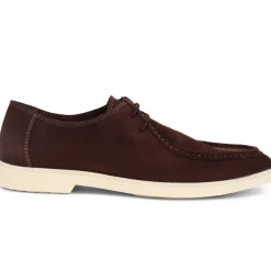 Lace-Up Leather Loafers - Brown