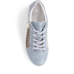 Lace-Up Leather Trainers - Blue